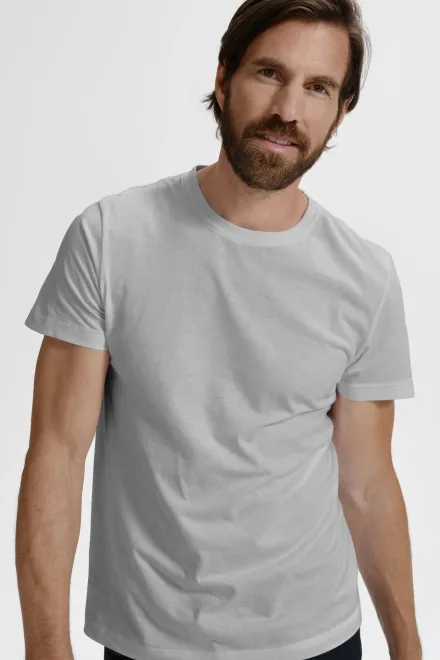 Pánske tričko jednoduché, svetlosivý melír