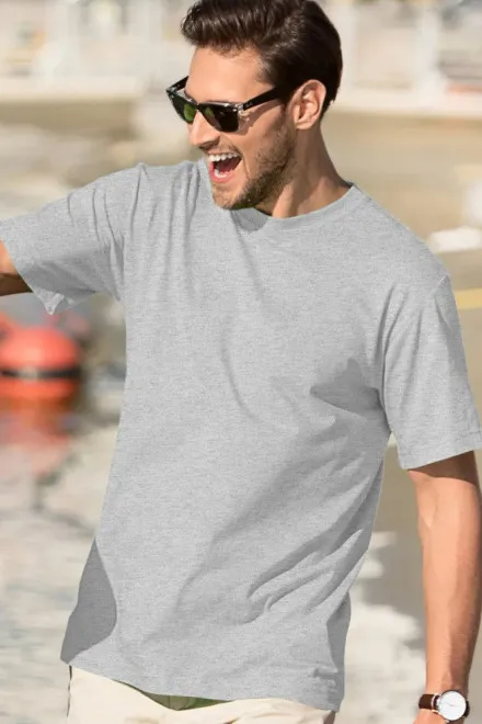 Pánske tričko klasické, svetlosivý melír