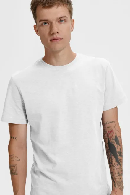 Pánske tričko, štruktúrovaná organická bavlna, biela