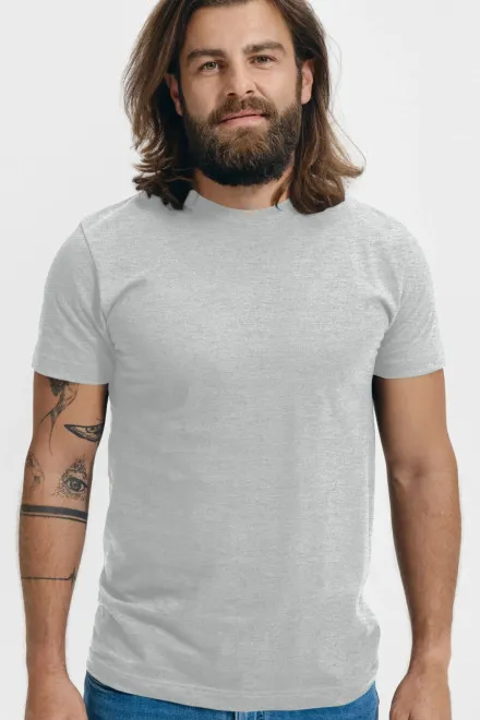 Tričko vyššej gramáže unisex, svetlosivý melír