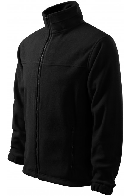 Pánska fleecová bunda, čierna, mikiny na zips