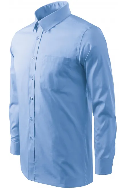 Pánska košeľa s dlhým rukávom, nebeská modrá