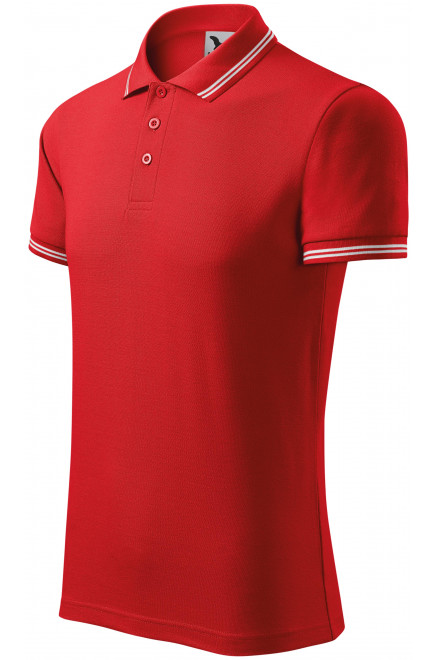 Pánska polokošeľa kontrastná, červená, jednofarebné tričká