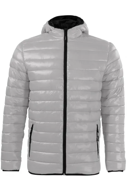 Pánska prešívaná bunda - strieborná sivá, S