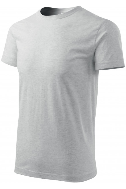 Pánske tričko jednoduché, svetlosivý melír