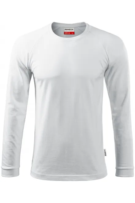 Pánske tričko s dlhým rukávom, kontrastné - biela, L