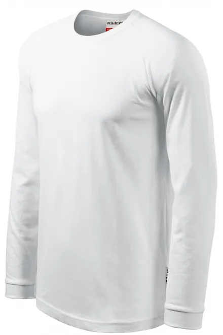 Pánske tričko s dlhým rukávom, kontrastné, biela