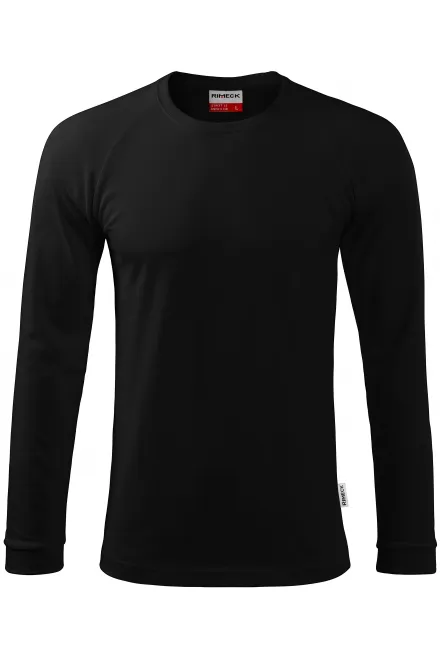 Pánske tričko s dlhým rukávom, kontrastné - čierna, L
