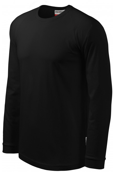 Pánske tričko s dlhým rukávom, kontrastné, čierna, bavlnené tričká