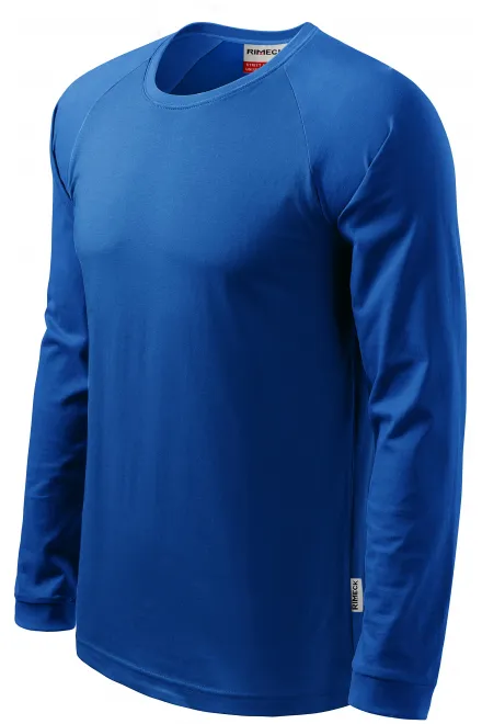 Pánske tričko s dlhým rukávom, kontrastné, kráľovská modrá