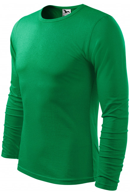 Pánske tričko s dlhým rukávom, trávová zelená