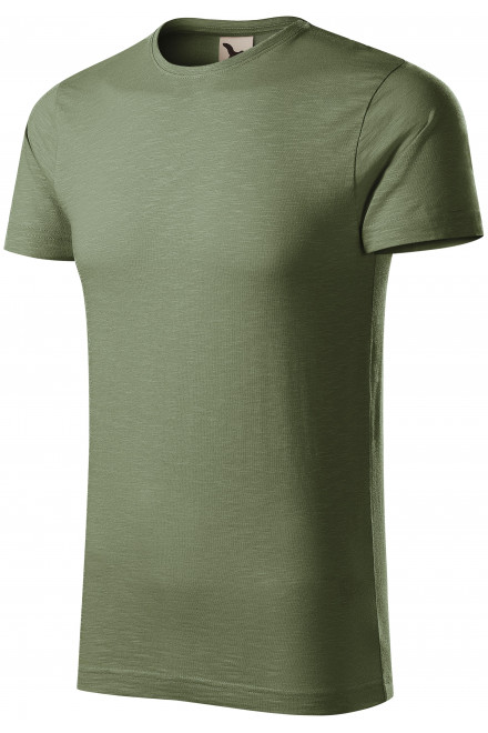 Pánske tričko, štruktúrovaná organická bavlna, khaki, zelené tričká