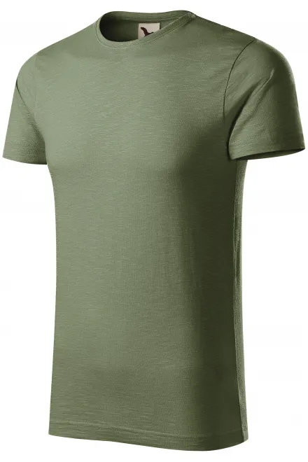 Pánske tričko, štruktúrovaná organická bavlna, khaki