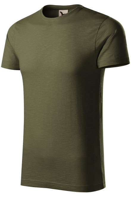 Pánske tričko, štruktúrovaná organická bavlna, military, zelené tričká