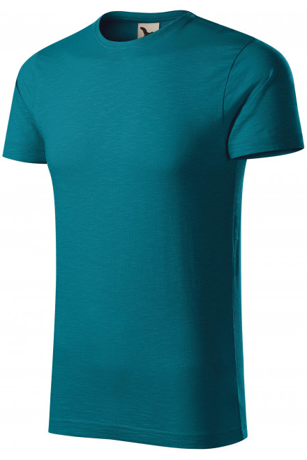 Pánske tričko, štruktúrovaná organická bavlna, petrol blue, krátke tričká