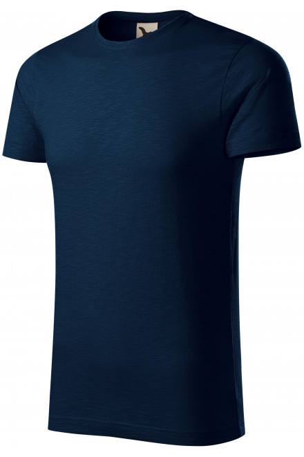 Pánske tričko, štruktúrovaná organická bavlna, tmavomodrá, krátke tričká