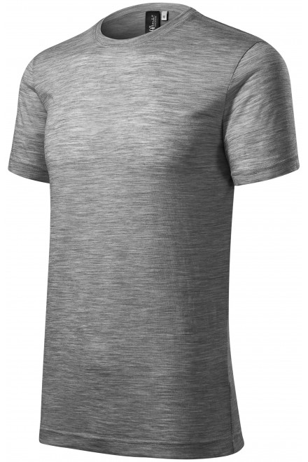 Pánske tričko z Merino vlny, tmavosivý melír, tričká bez potlače