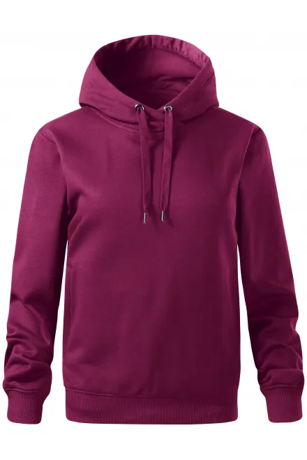 Pohodlná dámska mikina s kapucňou - fuchsiová, XS