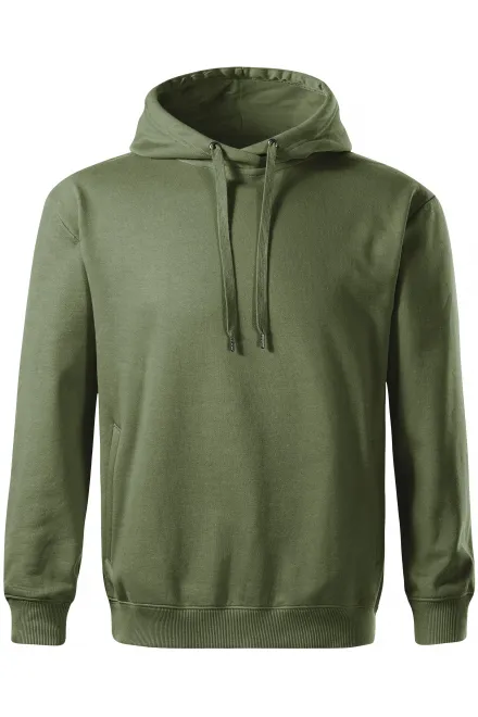 Pohodlná pánska mikina s kapucňou - khaki, S