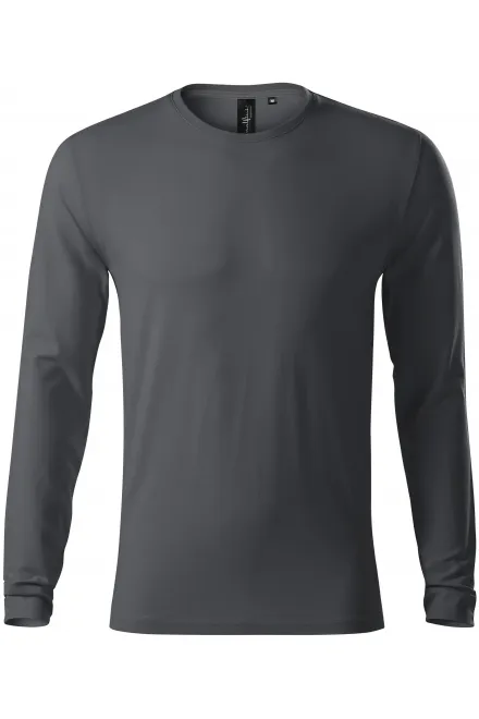 Priliehavé pánske tričko s dlhým rukávom - svetlo šedá, S