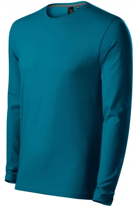 Priliehavé pánske tričko s dlhým rukávom, petrol blue