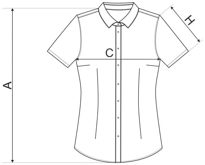 Dámska blúzka Slim fit - tabuľka veľkostí