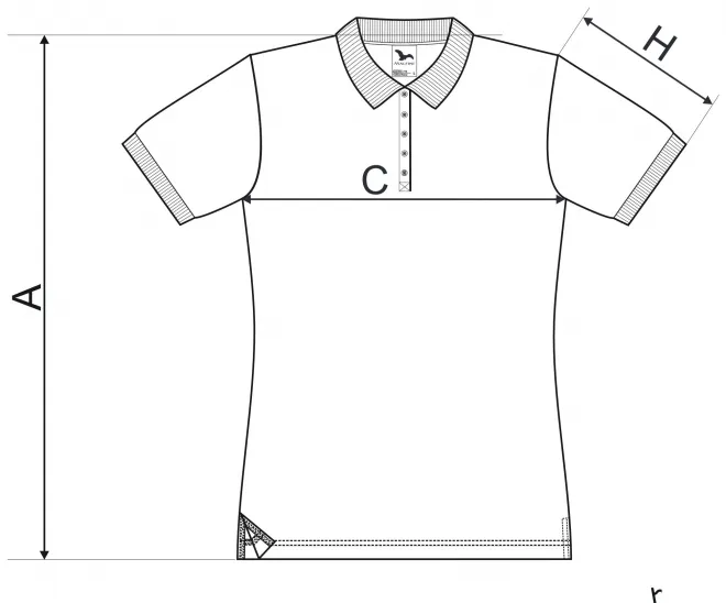 Dámska polokošeľa - tabuľka veľkostí