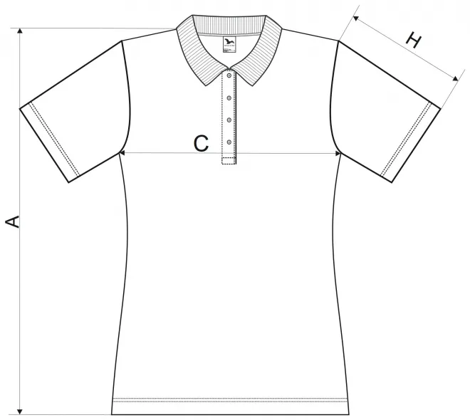 Dámska zúžená polokošeľa - tabuľka veľkostí