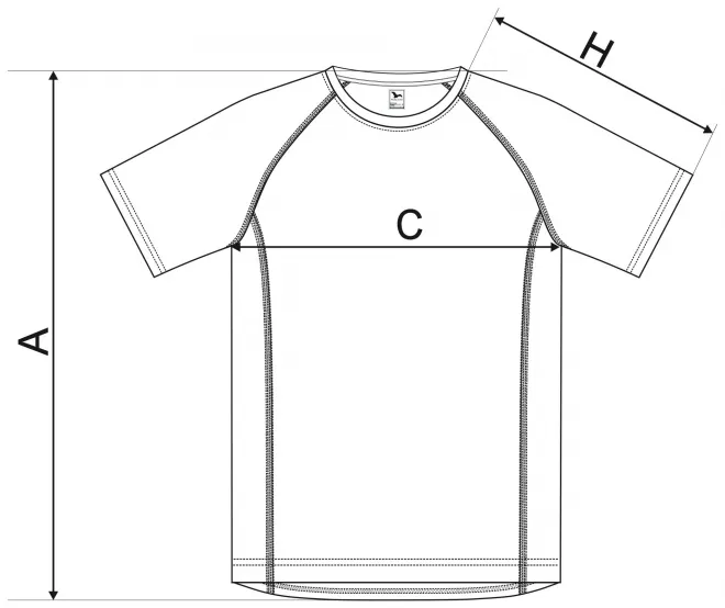 Pánske športové tričko - tabuľka veľkostí