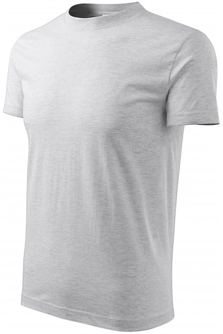Tričko klasické, svetlosivý melír, tričká bez potlače