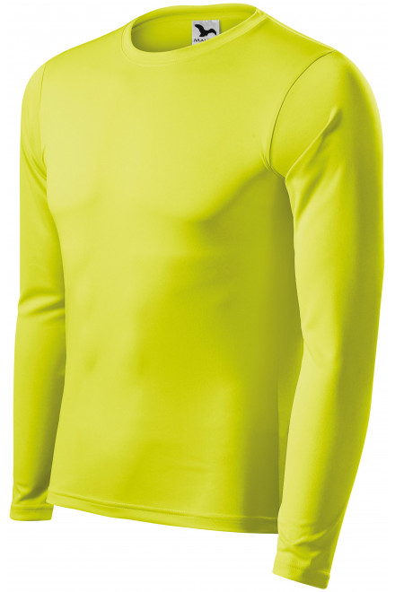 Tričko na šport s dlhým rukávom, neónová žltá