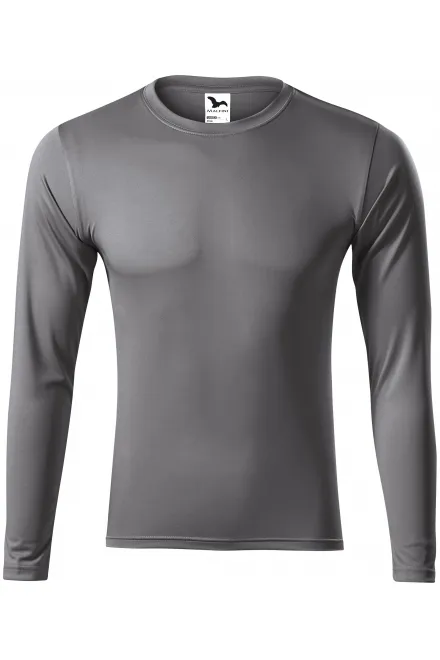 Tričko na šport s dlhým rukávom - oceľovo sivá, XS