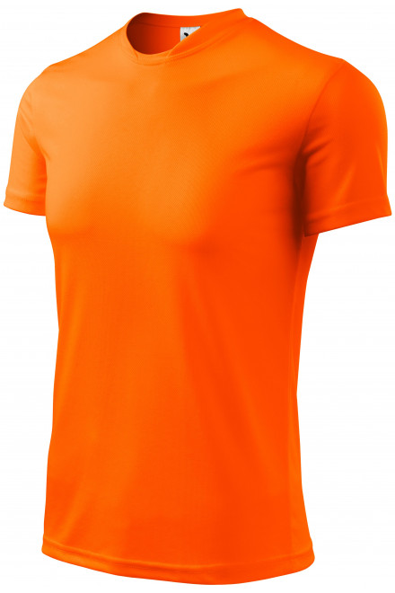 Tričko s asymetrickým priekrčníkom, neónová oranžová, tričká pánske