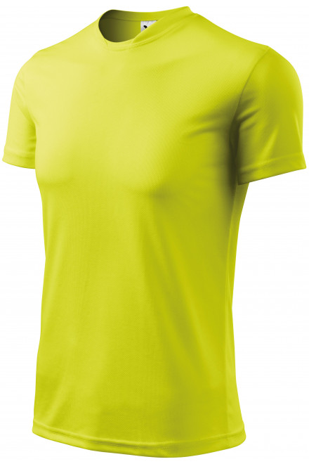 Tričko s asymetrickým priekrčníkom, neónová žltá, krátke tričká