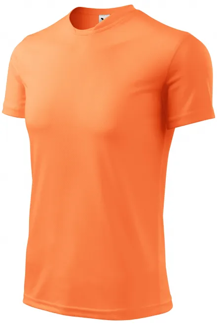 Tričko s asymetrickým priekrčníkom, neónová mandarinková