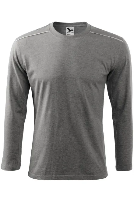 Tričko s dlhým rukávom - tmavosivý melír, 3XL