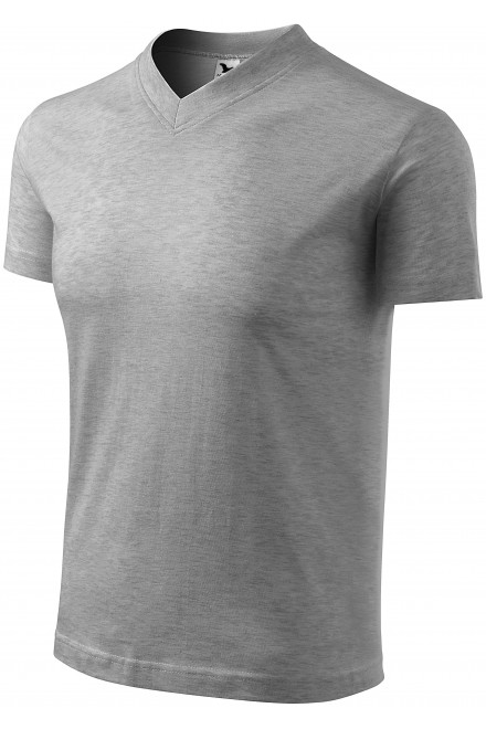 Tričko s krátkym rukávom, stredne hrubé, tmavosivý melír, jednofarebné tričká