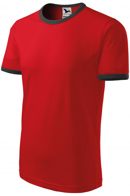 Unisex tričko kontrastné, červená, tričká bez potlače